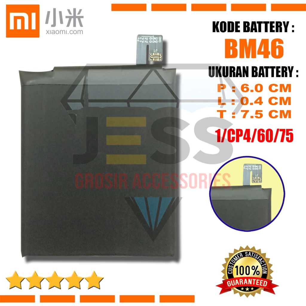 Baterai Battery Original Xiaomi BM46 &amp; BM-46 For Tipe HP Redmi Note 3 , Redmi Note 3 pro , Note 3pro , Note 3 SE , Note 3SE