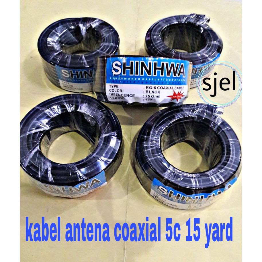 KABEL ANTENA COAXIAL 5C 15 YARD | 20 YARD 75 OHM RG-6 COAXIAL CABLE SHINWA