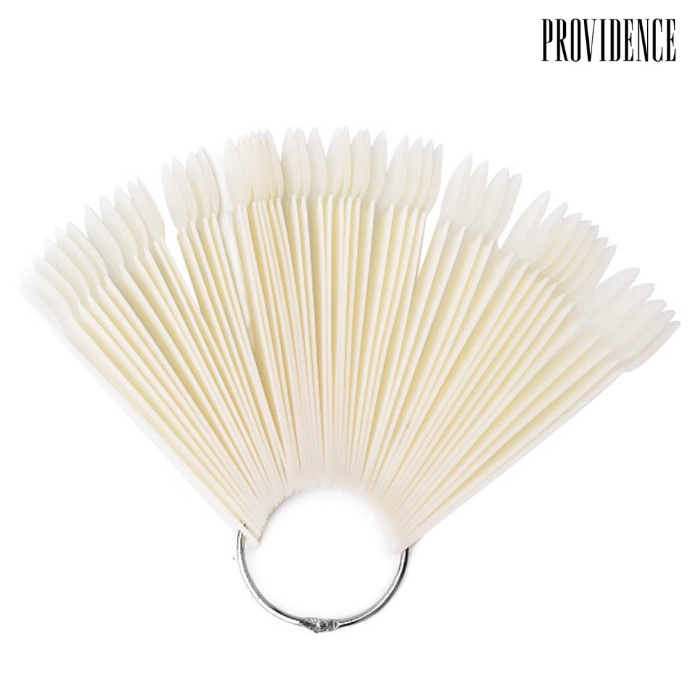 Providence 50Pcs Fan-shape Nail Art Tips Polish Board Display Practice Sticks Manicure Tool