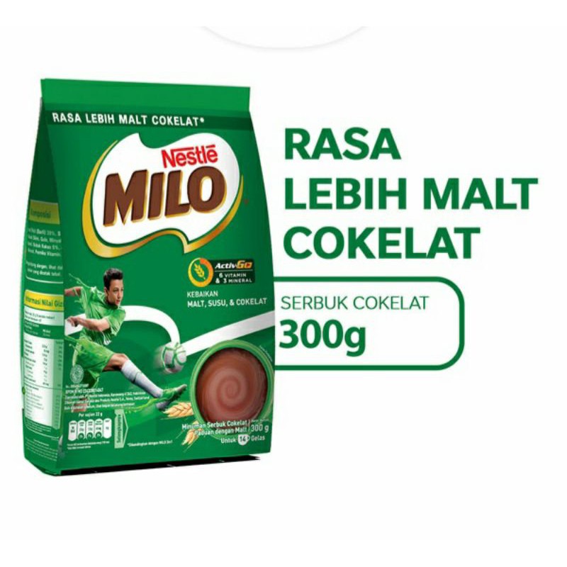 

Milo Activ Go Susu Bubuk Cokelat Pouch 300 gr