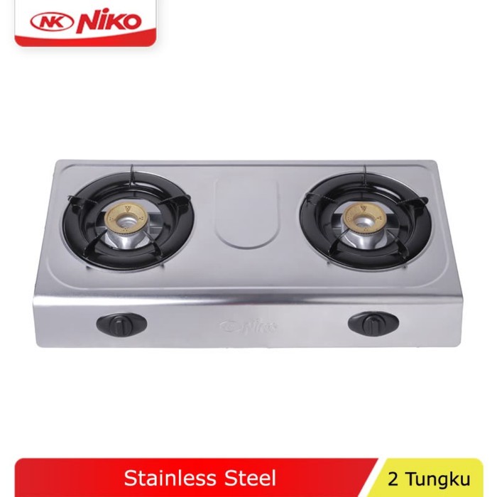 NIKO Kompor Gas 2 Tungku Tekanan Rendah Stainless NK 666 - Garansi Resmi 1 Tahun