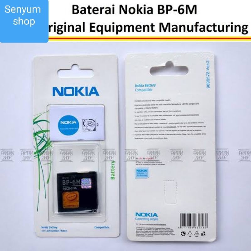 Baterai utk Nokia tipe 9300 9300i N73 N77 BP6M BP-6M Original OEM Batre Batrai Battery BP 6M