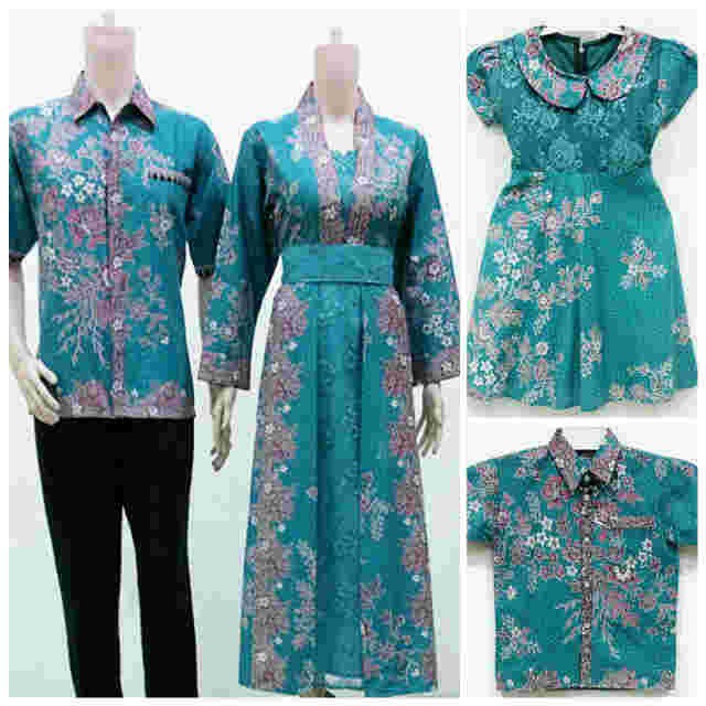 EXCLUSIVE Sarimbit Pasangan Keluarga Gamis Maxi Long Dress Batik 1088 Tosca LIMITED