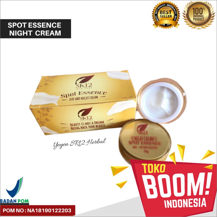 

SPOT ESSENCE NIGHT CREAM SR12/ KRIM MALAM / ATASI FLEK WAJAH HITAM BM34