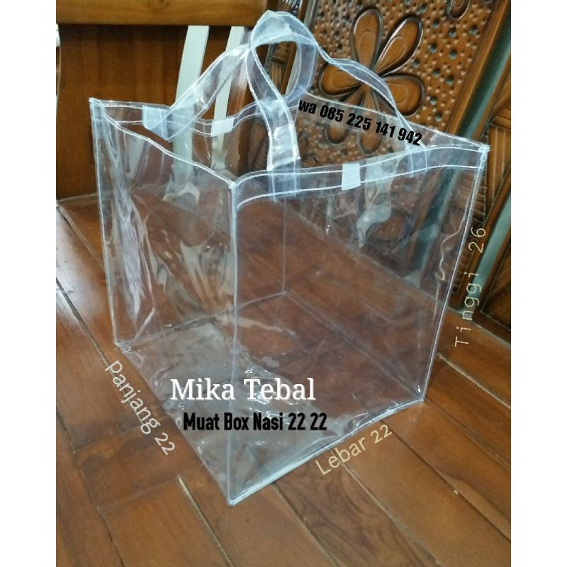  Tas  Full Mika Transparan Souvenir Goodie Bag Ukuran  Besar  
