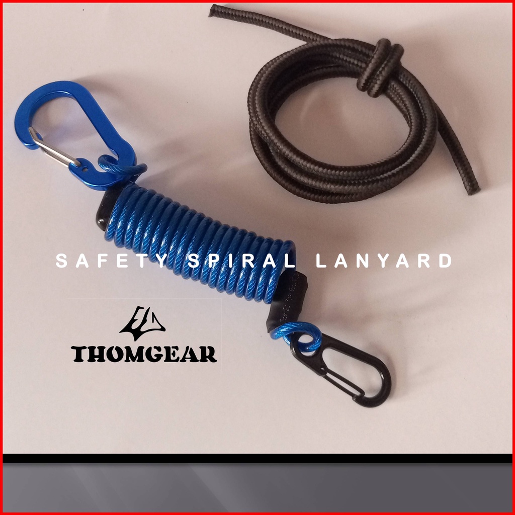 Tali Pengaman Carabiner Gantungan Kunci Spiral Lanyard Besar dan Kecil Custom Untuk Kunci Ratchet Pistol Kontak Motor Mobil Elastis Bahan Kawat Sling Lanyard 06