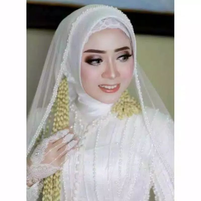 KERUDUNG PASMINA MUTIARA/SLAYER PENGANTIN MUTIARA