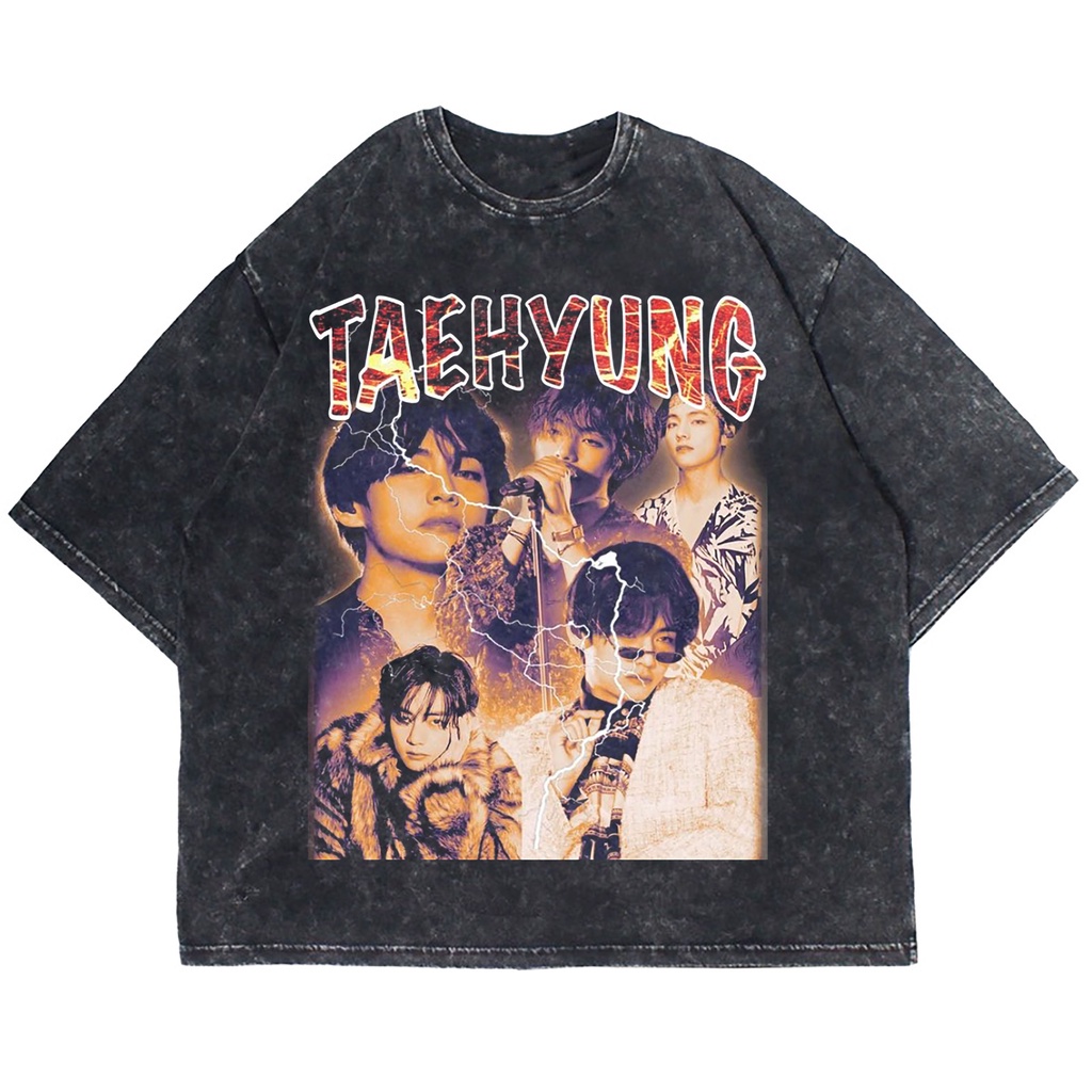 KAOS OVERSIZE TAEHYUNG BUTTER WASHING VINTAGE TEE ( WASHING T-SHIRT )