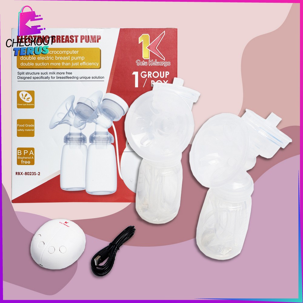 CT C24 Pompa Asi Elekrik Otomastis 2 Botol Susu Mom Uung Breast Pump Alat Pompa Asi Elektrik Pompa Asi Elektrik Baby Safe