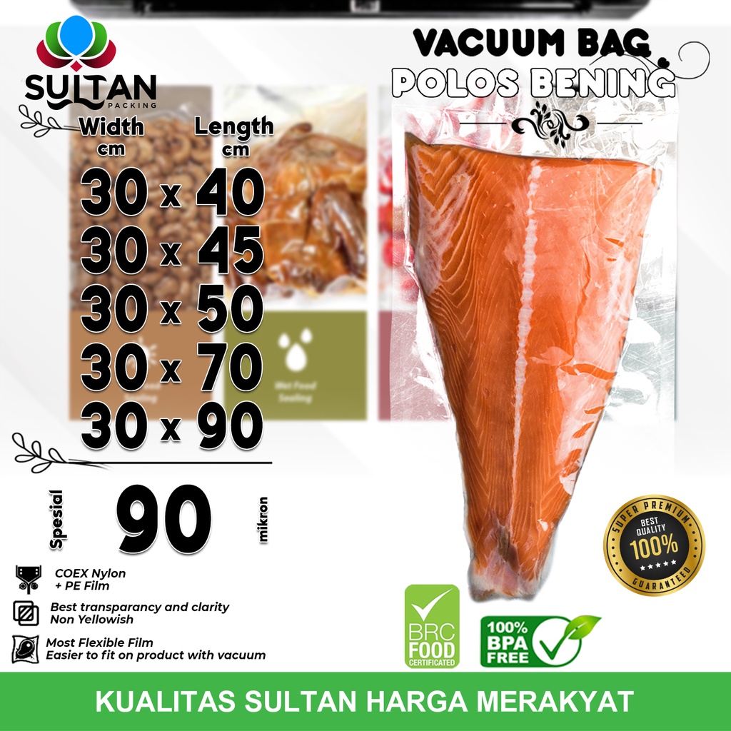 Plastik Vacuum Bag POLOS TEBAL Vakum DELKOCHOICE Sealer Makanan / SATUAN