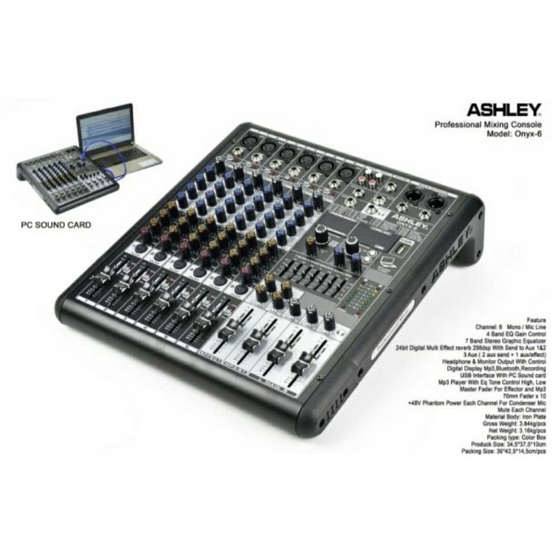 MIXER ASHLEY ONYX 6 / ONYX6 6 CHANNEL ORIGINAL