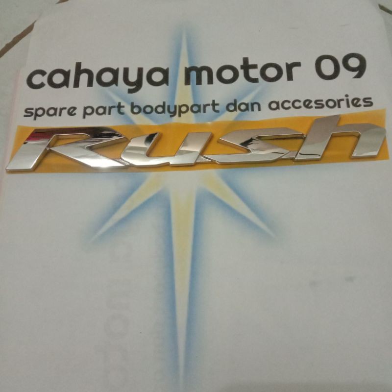 Emblem merek tulisan RUSH 2019 original