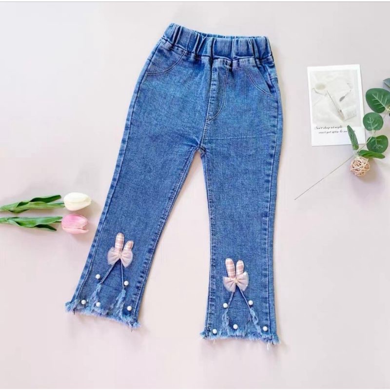 Celana Panjang Jeans Import Anak Perempuan Cewek 2-6 Tahun Mutiara Rawis