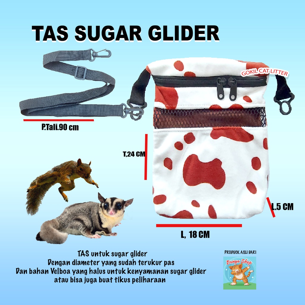 TAS SUGAR GLIDER BONDING POUCH SUGAR GLIDER BED-TEMPAT TIDUR,TAS,TRAVELING,AKSESORIS 7 Penilaian