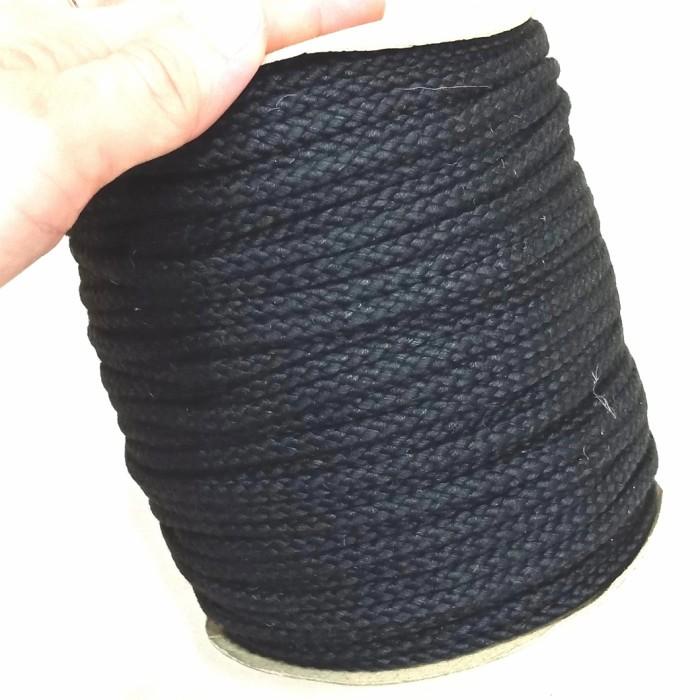 TALI TAMBANG KATUN 3MM HITAM/TALI TAS SERUT/DIY/TALI DEKORASI/ROLL