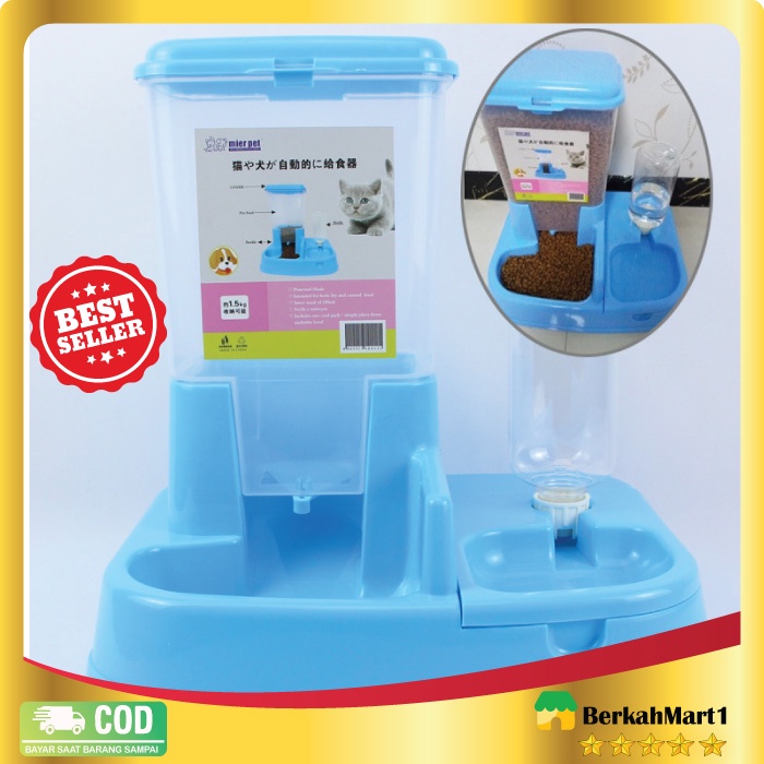 Tempat Makan Anjing Kucing Automatic Pet Food Dispenser - PET0640 - Blue