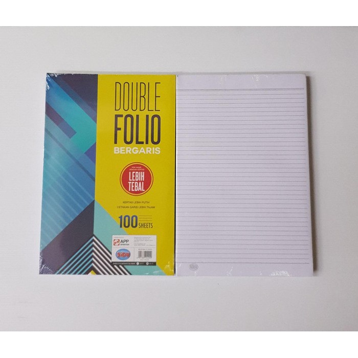 

KERTAS DOUBLE FOLIO GARIS SIDU ISI 100 LEMBAR | ATK