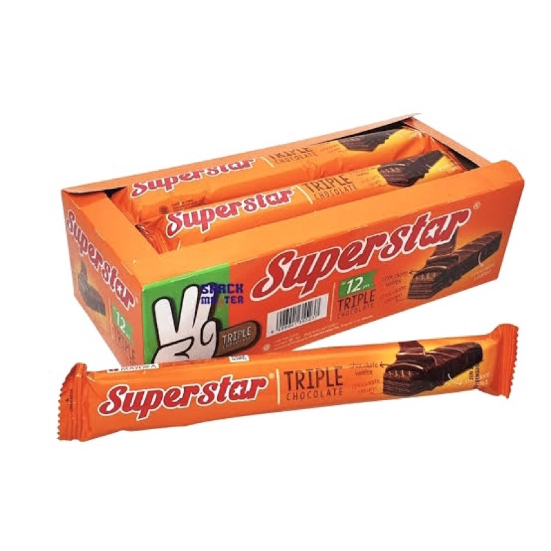 Wafer Superstar isi 12 pcs - Wafer Lapis Coklat Superstar