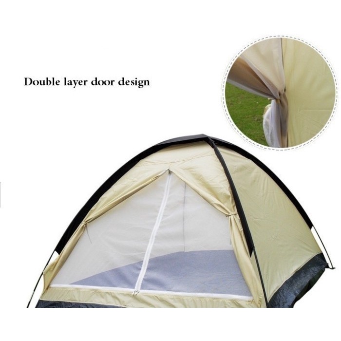 Tenda Gunung Camping Kap 2 Orang Outdoor Waterproof Anti Air Dome Tent