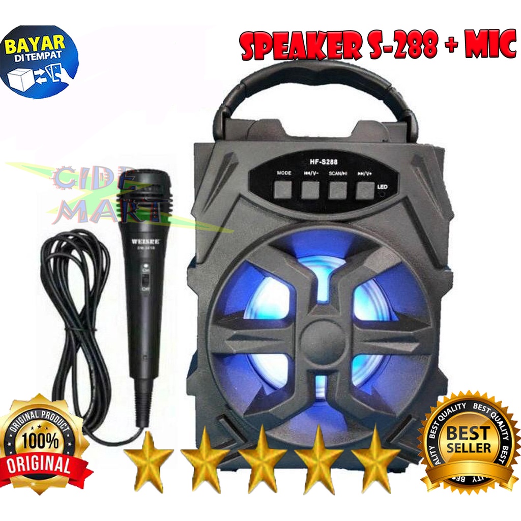 SPEAKER BLUETOOTH KARAOKE HF S288 BONUS MIC KABEL/SPEAKER KARAOKE MINI/SPEAKER MURAH/SPEAKER TENTENG/SALON KARAOKE MURAH/SALON MURAH