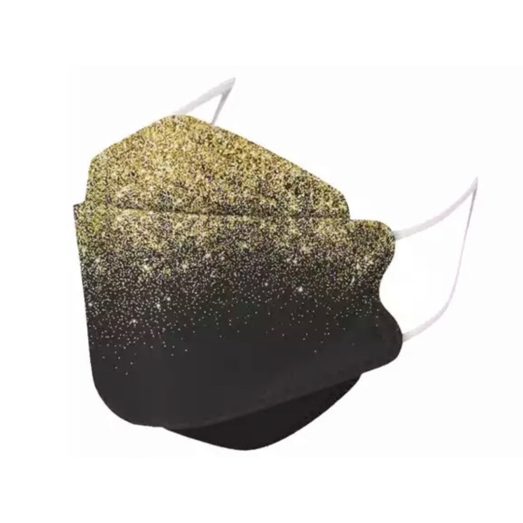 Masker Dewasa KF94 Glitter Gold 4 Ply - Satuan