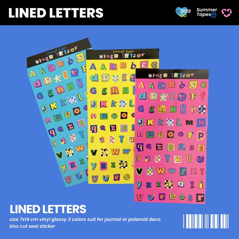 

Summer Tapes Lined Letters Seal Sticker