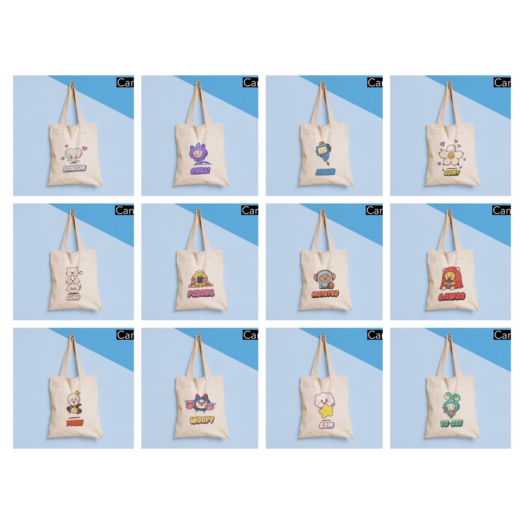 Tote bag Truz Trz  canvas / blacu