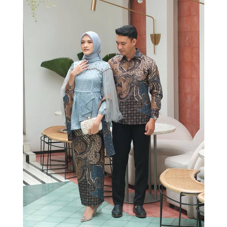 TERBARU ADA JUMBO!! VANILLA COUPLE SARIMBIT BROKAT//SET KEBAYA PLUS ROK BATIK KATUN HALUS MODERN//SET TUNANGAN LAMARAN BAJU WISUDA VIRAL TERBARU