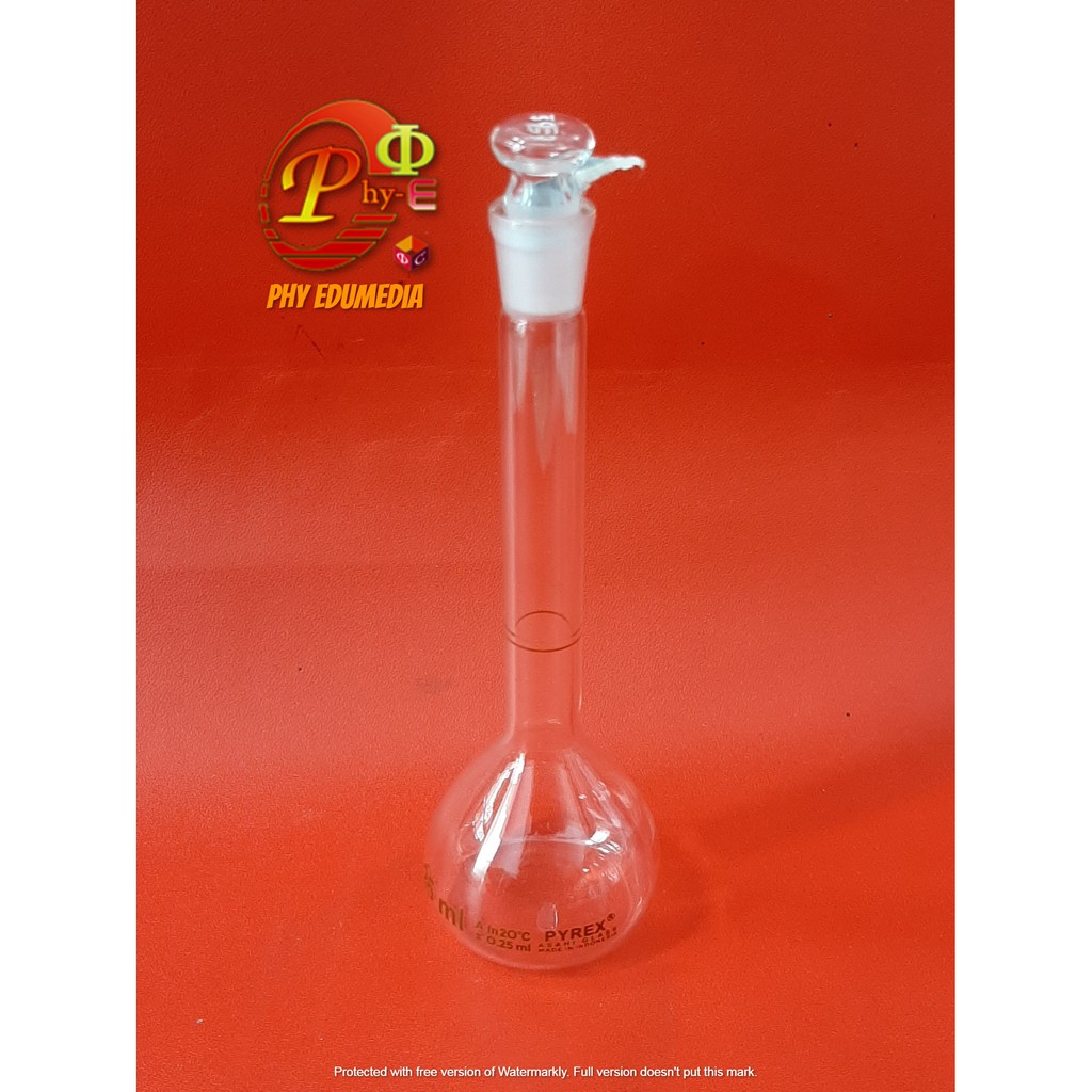 Labu ukur 25ml Pyrex / Volumetric Flask 25ml Pyrex / Labu ukur Glass Stopper Pyrex