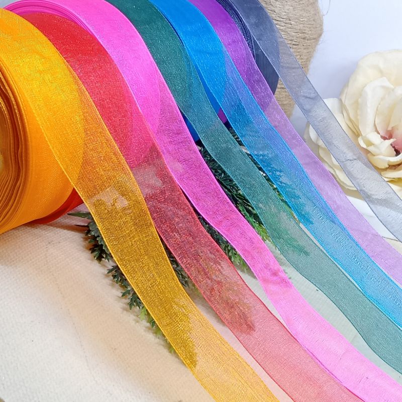 

Pita Organza/ pita organdi polos 2.5cm / 1inch (per Roll)