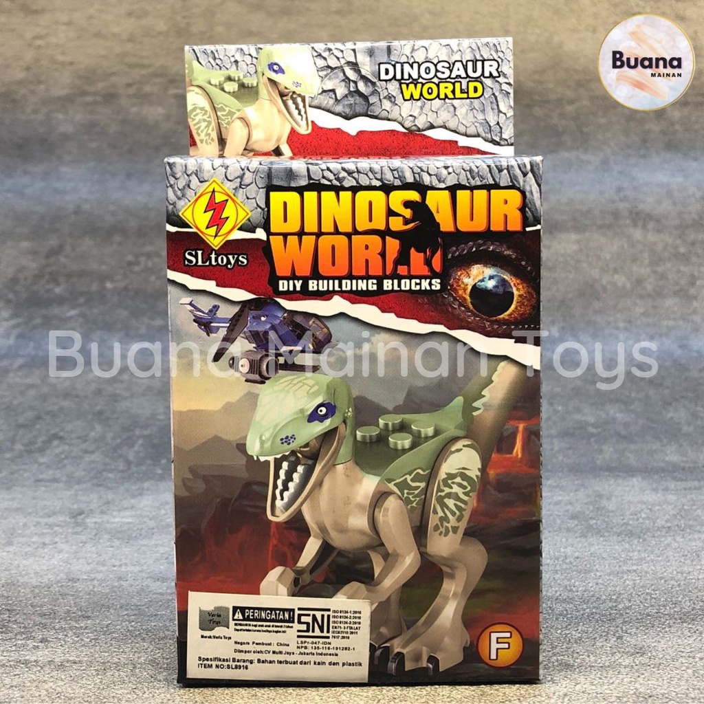 BRICKS SLTOYS DINOSAUR WORLD MAINAN EDUKASI ANAK COWO CEWE MINI BRICK FIGURE DINO DINOSAURUS JURASSIC