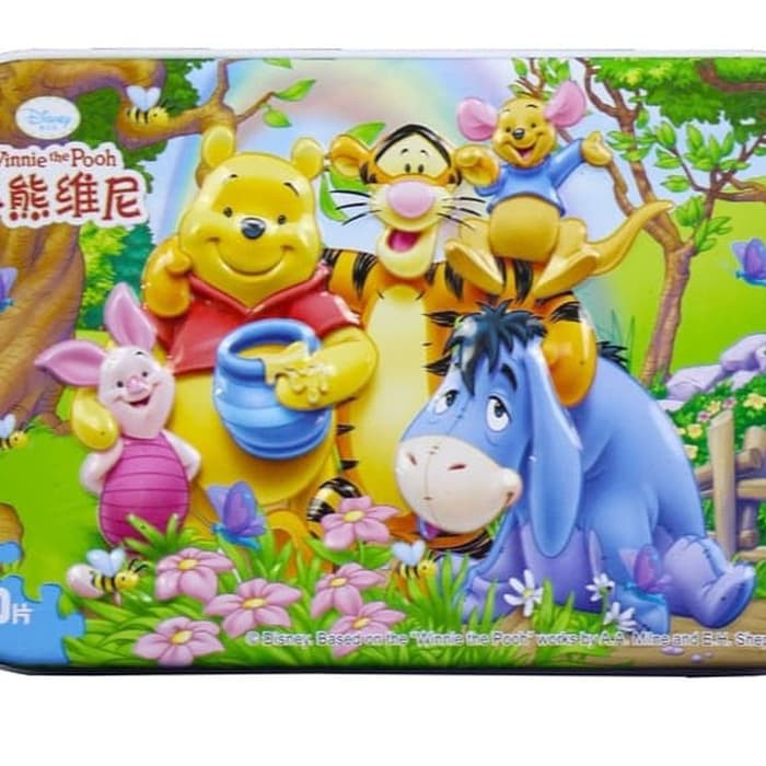 DISNEY can puzzle 60pcs frozen mermaid snow white winnie pooh rapunzel