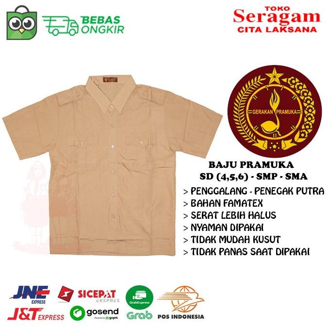 Baju Pramuka Penggalang / Penegak Putra Laki Lengan Pendek SD SMP SMA
