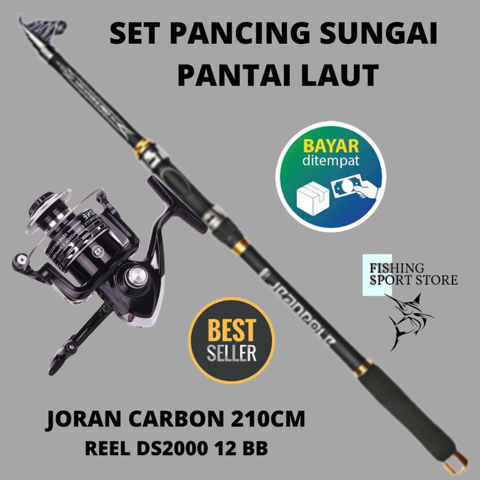 Set Pancing Joran Dan Reel Premium Paket Mancing Kolam Galatama Sungai