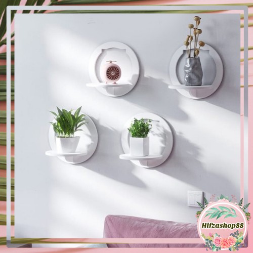 Hiasan Dinding Dekorasi Dinding Pajangan Dinding Rak Tempel Bulat Minimalis Dekorasi Serbaguna