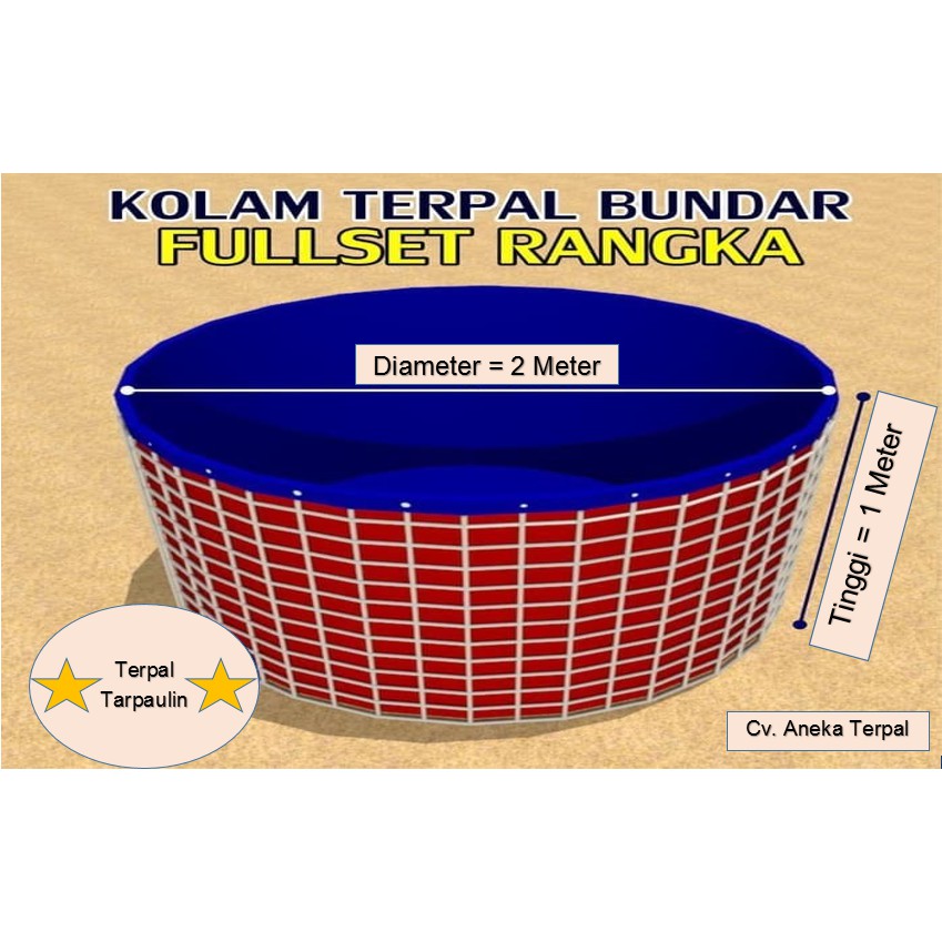 Kolam Bulat Diameter 2 meter Tinggi 1 meter