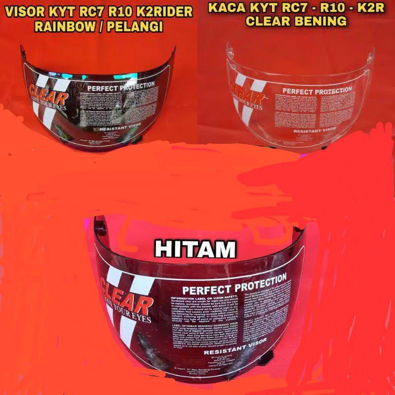 KACA VISOR PELANGI KYT RC7 RC SEVEN R10 K2 RiDER MEREK CLEAR TERMURAH