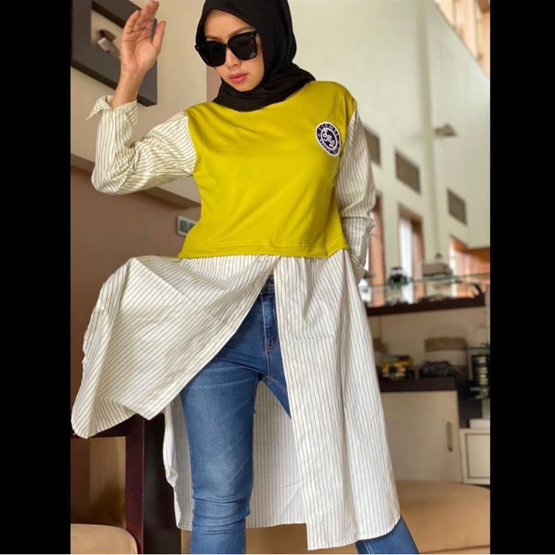 Esemel tunik stripe lime