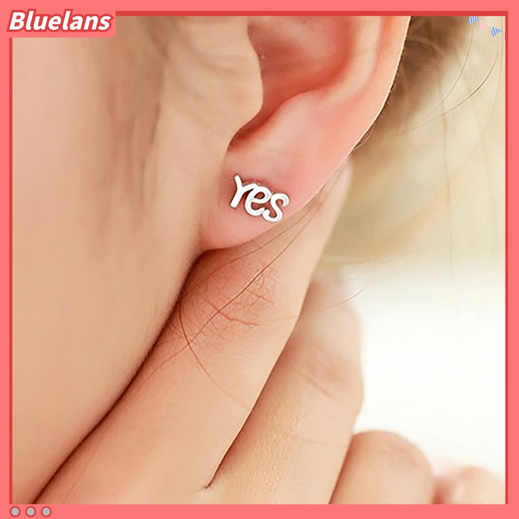 Bluelans 1 Pasang Anting Stud 925 Sterling Silver Gaya Korea Untuk Pesta