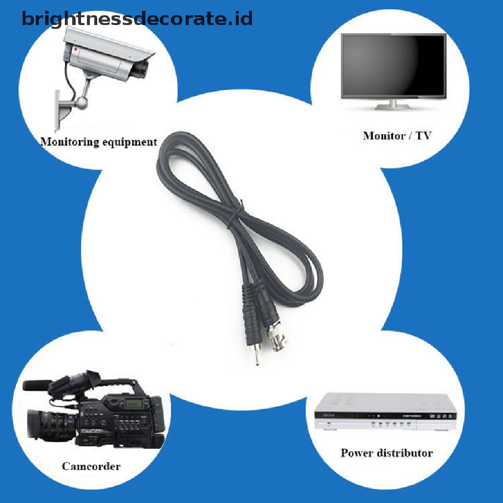 Kabel Adapter Konektor Bnc Male Ke Rca Male Untuk Kamera Cctv Dvr