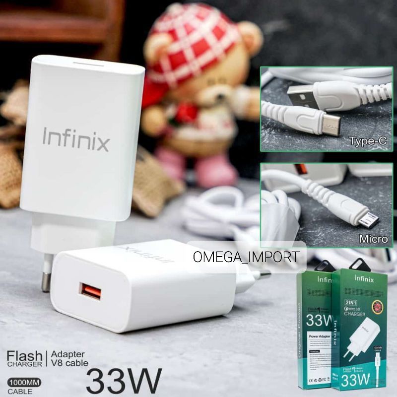 (OM) TC CARGER ORGINAL 100%  INFINIX 33W MICRO &amp; TYPE C