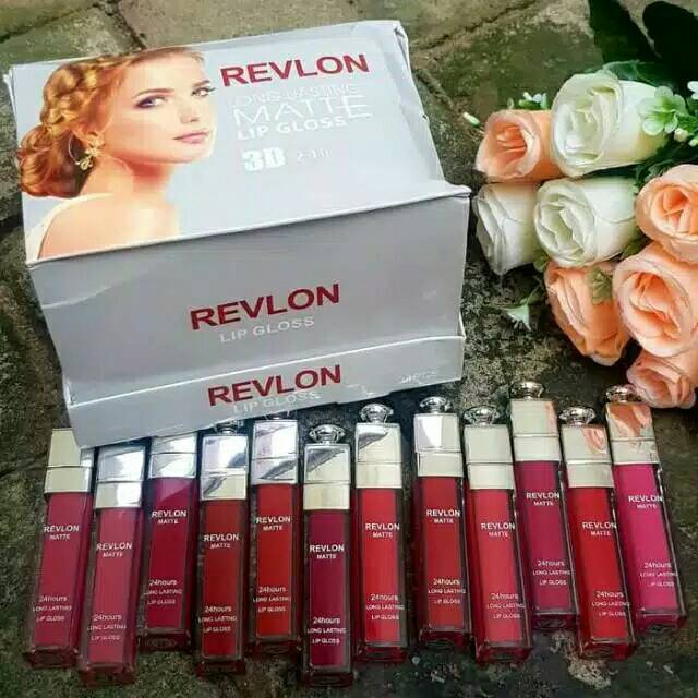 ( PER LUSIN ) LIPCREAM REVLON 3D MATTE / LIPGLOSS REVLON TUTUP MAHKOTA / REVLON PENTOL