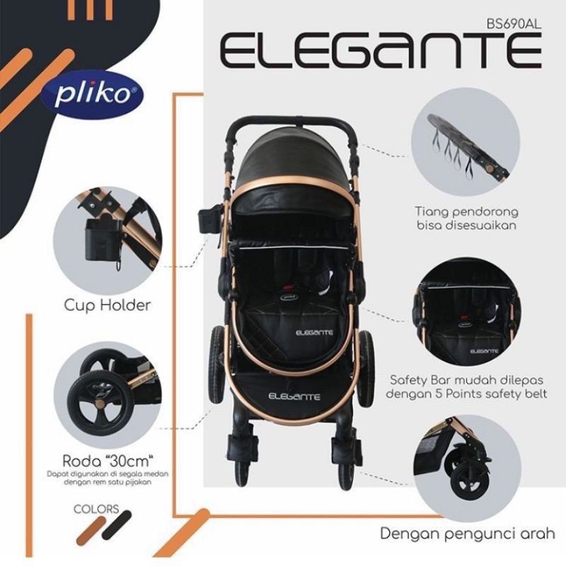 Stroller Bayi Pliko Elegante 690 AL / Kereta Dorong Bayi Pliko Elegante