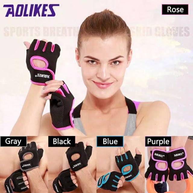 Sarung tangan gym fitness glove AOLIKES sport gloves hand protector