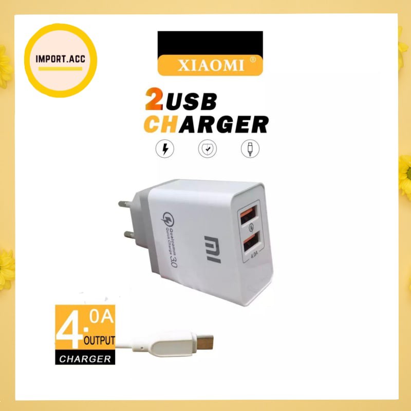 Charger 4A Samsung, Xiaomi, Oppo, Vivo 2 usb  4.0A Charger Casan Oppo [IMPORT]