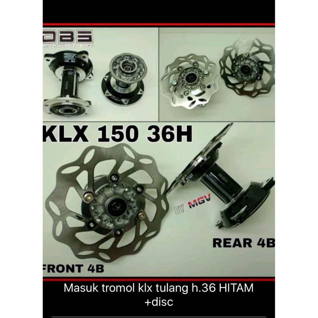 Tromol Set DBS KLX 150 Hole 36 Plus Disc Black Silver Dis cod 63