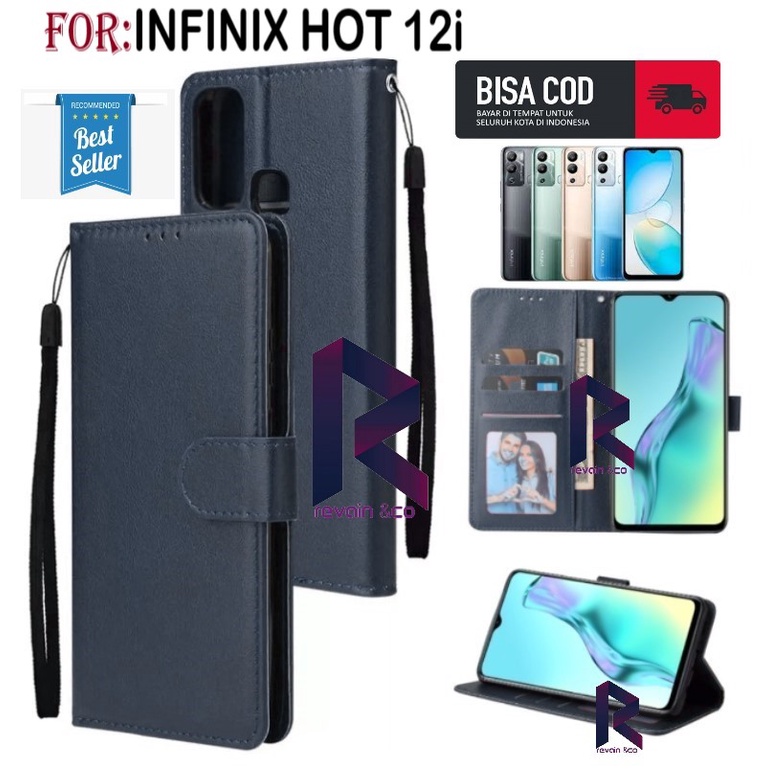 NEW INFINIX HOT 12i CASING DOMPET FLIP WALLET LEATHER KULIT PREMIUM SARUNG BUKA TUTUP FLIP CASE INFINIX HOT 12i TERBARU