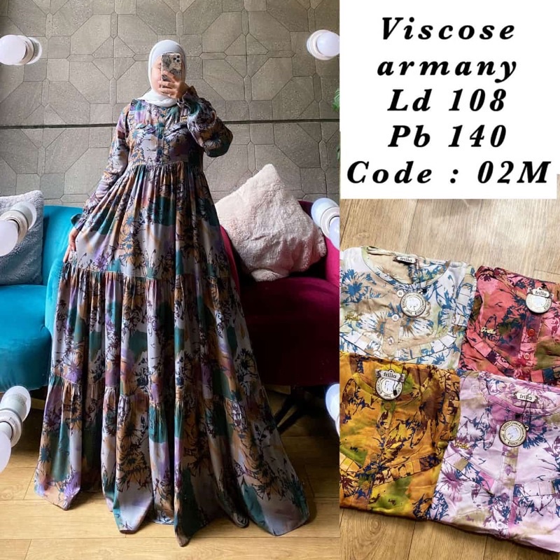 Gamis Premium Motif Abstrak by FRILLA COLLECTION