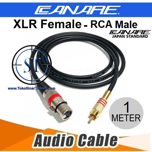 Kabel Audio Mic / Microphone @1M XLR Canon Female to RCA Male 1 Meter Full CANARE