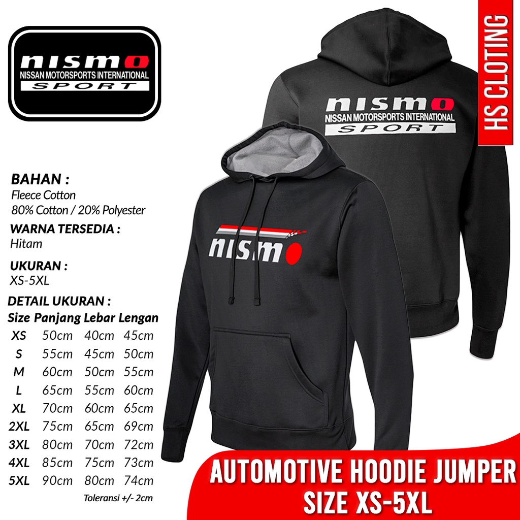 Hoodie Jumper XS-5XL NISMO Nissan Motorsport JDM Racing Performance GTR 370Z Micra RC Leaf Juke Patr